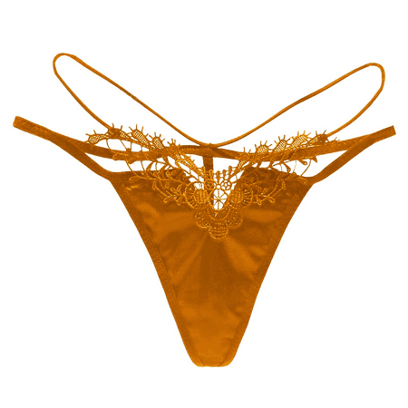 Meiodtion Underwear for Women Breathable G String Cheeky Comfort Panties Cute Thong Hipster No Show Panty Yellow One Size