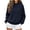 #165-Dark Blue, variant on Warop Oversized Sweatshirt for Women Waffle Knit Solid Color Crewneck Long Sleeve Casual Pullover Tops