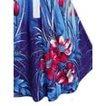 thumbnail image 4 of Camiseta de impresión floral de media botón de tamaño Rosegal Camisetas tallas grandes, 4 of 5