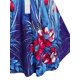 thumbnail image 4 of Camiseta de impresión floral de media botón de tamaño Rosegal Camisetas tallas grandes, 4 of 5
