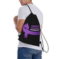 thumbnail image 7 of Domestic Violence Awareness Month Purple Ribbon Drawstring Backpack Sackpack String Bag Cinch Waterproof Bags for Gym Sports Yoga Travel Beach Swimming shopping, 7 of 7