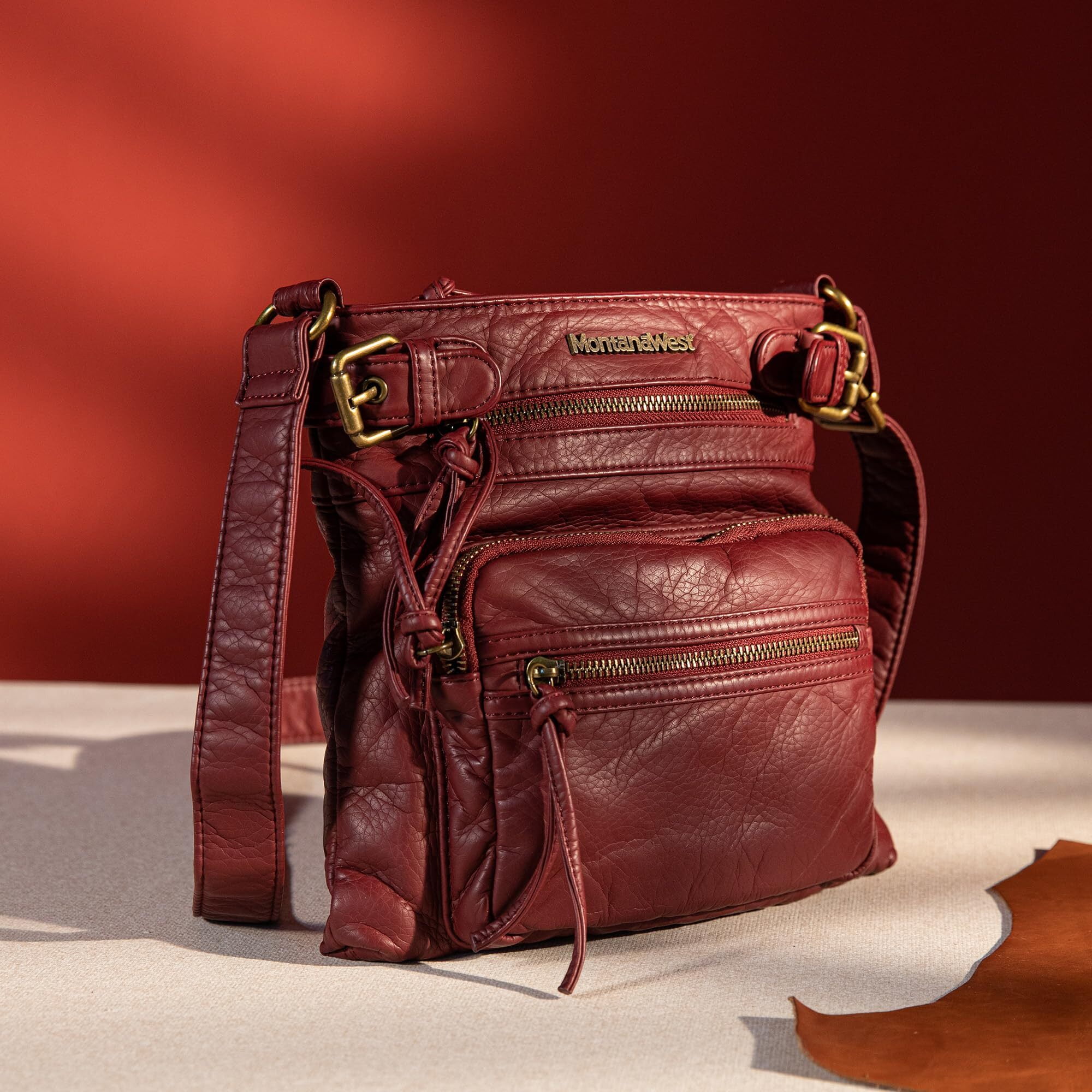 Montana West Crossbody Bag for Women Multi Pocket Shoulder Bags Medium Travel Purses Ultra Soft Washed Leather