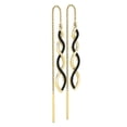 thumbnail image 2 of Dazzlingrock Collection Round Black Diamond Swirl Infinity Threader Earrings for Women (0.30 ctw, Color Black, Clarity Opaque) in 10K Yellow Gold, 2 of 5