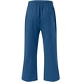 thumbnail image 4 of Feancey Womens Cotton Linen Capri Pants Straight Leg Casual Pull On Capris Elastic High Waist Drawstring Beach Trousers Solid Loose Cropped Slacks with Pockets Blue S, 4 of 4