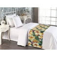 thumbnail image 2 of Hibiscus Bed Runner, Tropical Feels Dreamy Garden Scene with Exotic Flowers Delicate Leaves, Decorative Accent Bedding Scarf for Hotels Homes & Guest Rooms, Twin, Apricot Dark Pink Teal, by Ambesonne, 2 of 3