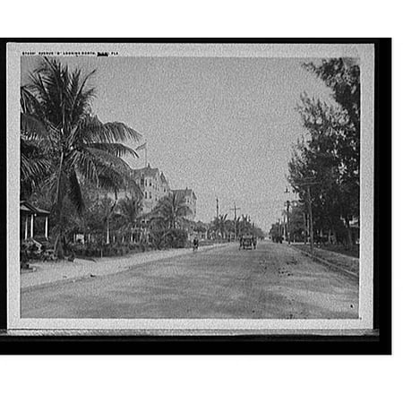 Historic Print, Avenue B looking north, Miami, Fla., 18" x 24"