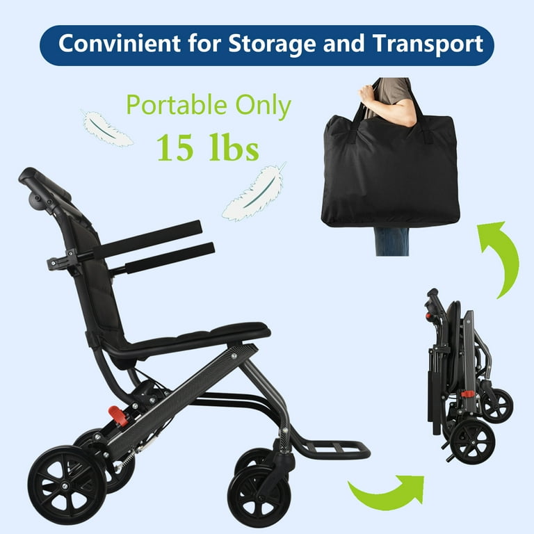 Transporting Wheelchair Fold To Fold Go Wheelchair With Bag