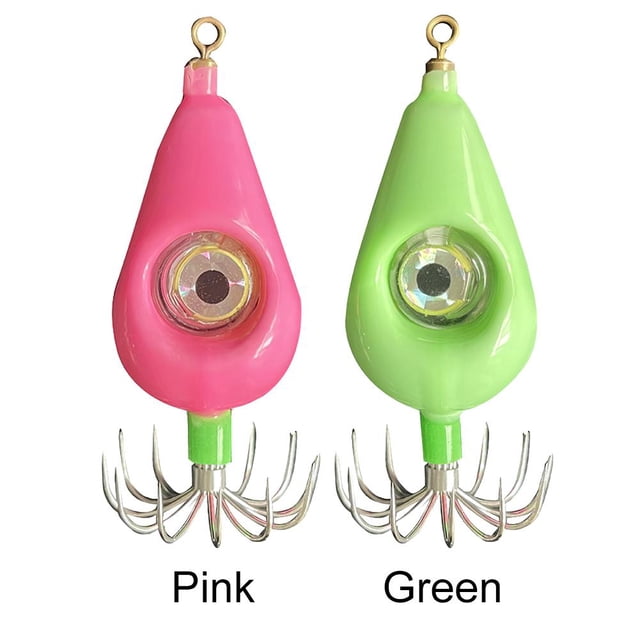 Anzuelo de calamar, señuelo de pesca, sepia luminosa, anzuelo de pulpo (verde 80g)