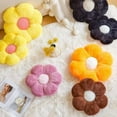 thumbnail image 6 of Orange Flower Pillow, Cute Decorative Flower Shaped Throw Pillow with Faux Rabbit Fur, 19.6" Soft Flower Plush Throw Pillow Floor Pillows Room Décor for Bedroom Living Room, 6 of 6