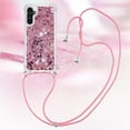 thumbnail image 4 of Long Crossbody Lanyard Clear Case for Samsung Galaxy A14 with Adjustable Neck Strap, Glitter Sparkly Bling Quicksand Phone Cover Cases for Samsung Galaxy A14 4G/ 5G QKG Rose Gold, 4 of 14