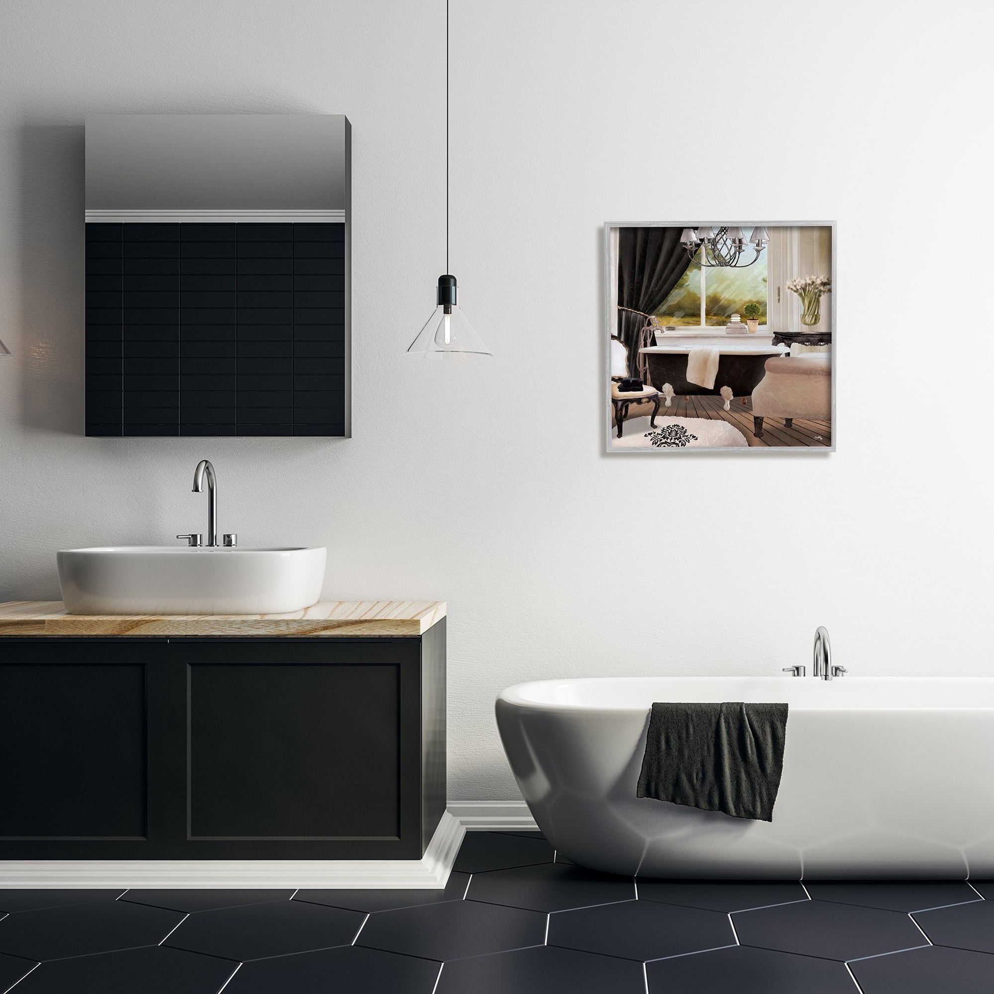Stupell Industries Beautiful Bathroom Designer Pink Painting, 24 x 24,Design by Elizabeth Medley