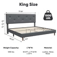 thumbnail image 3 of Frostbloom King Size Linen Upholstered Platform Bed Frame with Adjustable Headboard, Gray, 3 of 8