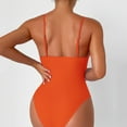 thumbnail image 2 of PEASKJP Womens One Piece Swimsuits Fashion Swimwear Quick Dry Conjoined Ruffle Floral, Orange M, 2 of 5