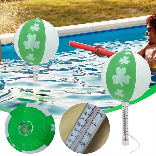 PEONAVET Shamrock Floating Pool Thermometer Shamrock Floating Pool Thermometer Floating Pool Read for Accurate Water Temperature Monitoring 5ml