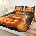 thumbnail image 3 of Feelyou Glitter Gothic Pumpkin Full Size Sheets for Kid, Bling Stars Moon Galaxy Bed Sheets, Happy Halloween Sheet Sets, Super Cozy Room Decor, 4 Pieces, 3 of 7