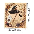 thumbnail image 4 of Halloween Diy Art Decor 7.87 Inch Framed Pearl Ghost Witch Hat Painting Kit with Broom and Moon for Home Mantel Tabletop Living Room, 4 of 6