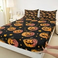 thumbnail image 3 of Manfei Spooky Pumpkin Full Size Sheets,Halloween Theme Bed Sheets,Orange Black Sheet Sets For Girl Boy,Breathable Room Decoration,4-Piece, 3 of 7