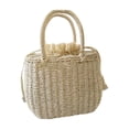 thumbnail image 3 of de paja superior Satchel Tote Casual Bohemian Lady tejido tejido para mujer para playa, viajes, verano, picnic Blanco Baoblaze monedero de paja, 3 of 8