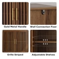 thumbnail image 7 of Walnut Sideboard Buffet Cabinet With Storage,Fluted Sideboard with Grille-Striped Doors,Accent Cabinet with Doors,Credenzas for Living Room,Dining Room,Kitchen, 7 of 7