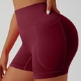 thumbnail image 6 of VV AVEORS Biker Shorts Women With Pockets - High Waisted Stretchy Soft Athletic Yoga Workout Gym Spandex Tummy Control Shorts Wine S, 6 of 9