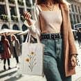 thumbnail image 4 of AESDESTYLE Aesthetic Flower Canvas Tote Bag for Women , Floral Reusable Grocery Bag for Shopping, 4 of 9
