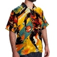 thumbnail image 2 of Basketball Men's Short Sleeve Beach Shirts, Casual Poplin Button Down Shirt, Summer Casual Printed Unisex Shirts, 2 of 6
