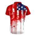 thumbnail image 3 of ibuvkizy Men's 4Th Of July USA Shirts Shirt Short Sleeve American Flag T-Shirt Men Casual Independence Day Printed Turn Down Collar Buttons Side Split Tops Summer Patriotic Graphic Tees, 3 of 3