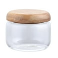 thumbnail image 2 of jifeng 2xMini Glass Jars with Wood Lids Container 300ml Orgnizer for Cookie Tea Spice, 2 of 9