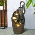 thumbnail image 2 of 32.6-inch High Water Pump Cascading Water Fountain with LED Lights - Outdoor Waterfall Feature for Garden and Patio Decorative, 2 of 10