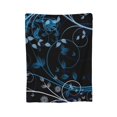 thumbnail image 1 of Super Soft Anti-Pilling Flannel Bed Blankets, Blue Leaves Cozy Fluffy Warm All Seasons Throw Blanket for Sofa Bedding, 40"x30", 1 of 8
