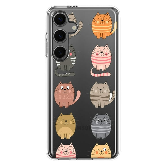 Mundaze - Case for Samsung Galaxy S24 Slim Shockproof Hard Shell Soft TPU Heavy Duty Protective Phone Cover - Cute Cats