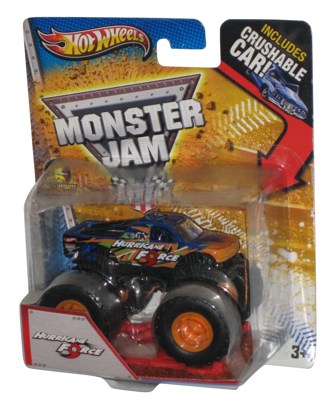 Hot Wheels Monster Jam (2013) Hurricane Force Toy Truck w/ Crushable ...