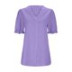 thumbnail image 4 of Blusa elegante lisa de verano con cuello en V y encaje para mujer - Camiseta cómoda de manga corta en color liso, 4 of 5