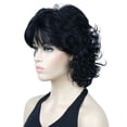 thumbnail image 4 of Short Curly Wigs Soft Shaggy Layered Classic Cap Full Synthetic Wigs for Women，12" Black, 4 of 8