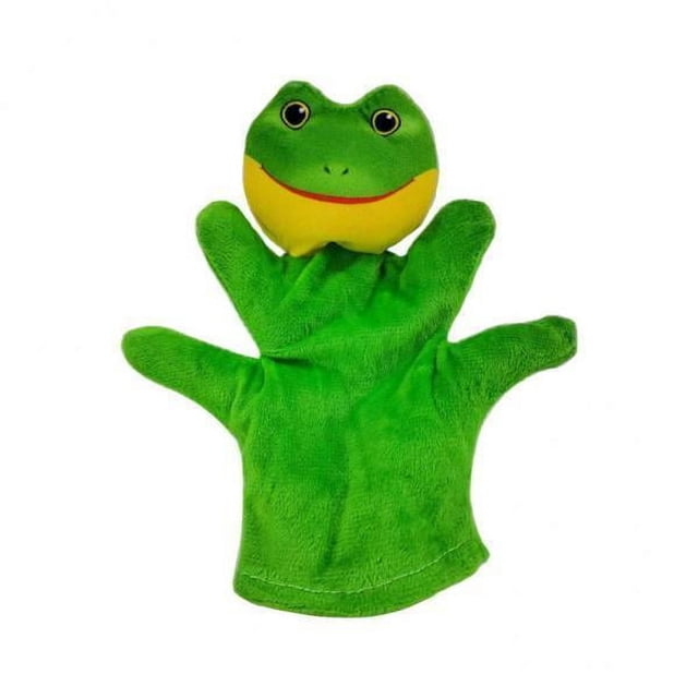 Marionetas de manos de rana,Marionetas de mano de animales de peluche Marionetas para niños Divertidas,Marionetas de peluche de animales de rana,juguetes de simulación,enseñanza,Marionetas