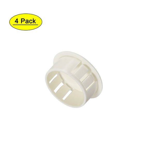 4pcs Mounting 22mm x 11mm White Nylon Round Snap Panel Locking Hole Plug Cover