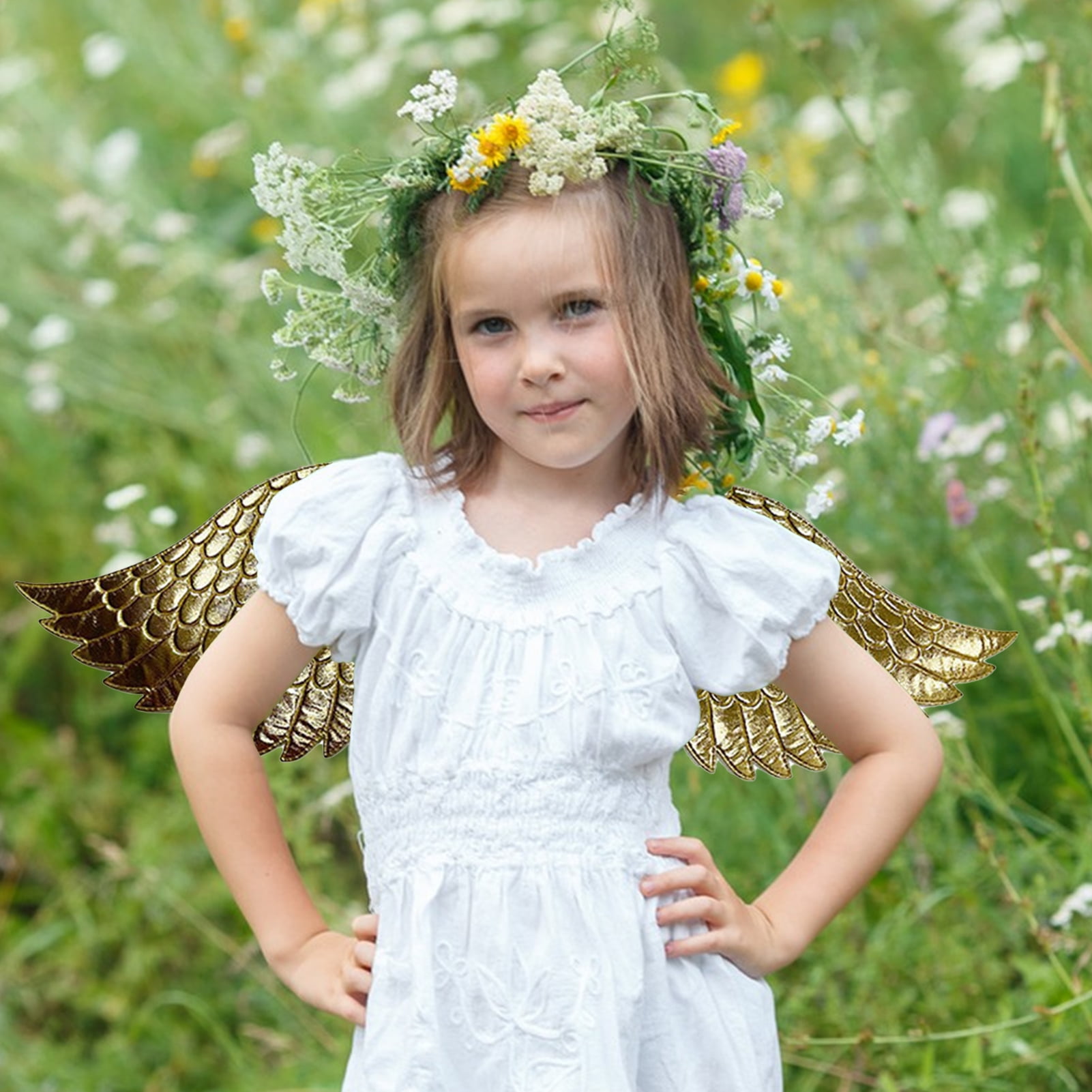 Visland Angel Wings Costume Dress Up Props for Ladies Kid Pixie