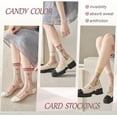 thumbnail image 7 of CAILDANL Womens Floral Sheer Socks Summer Thin Mesh Ankle Transparent Crystal Glass Silk Socks Cottagecore Elastic See Through Sock, 7 of 7