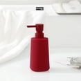 thumbnail image 4 of Small Soap Dispenser for Bathroom and Kitchen, Modern Farmhouse Striped Style Plastic Hand Soap Dish Soap Dispenser with Pump Matte Red, 4 of 6