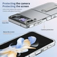 thumbnail image 4 of ELEHOLD for Samsung Z Flip 4 Case, Wireless Charging Ice Touch  Adjustable Kickstand Slim Shockproof Drop Protective Cover with Screen Protector for Samsung Z Flip 4 ,Silver, 4 of 9