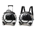 thumbnail image 3 of SHUO Y - Pet Trolley Case Clear Ventilation Holes Silent Wheels Convenient Portable Cats Dogs Backpack for Travel  (Black), 3 of 7