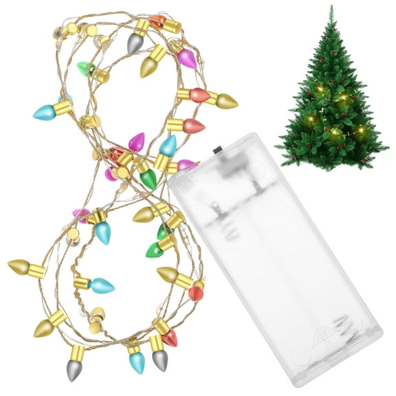 ToyKAKA Miniature Christmas String Lights, Dollhouse Festive Lights for Small Holiday Trees