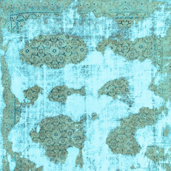 Ahgly Company Indoor Square Abstract Light Blue Modern Area Rugs, 8' Square
