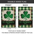 thumbnail image 4 of St. Patrick's Day Yard Flags Irish Outdoor Flag Green Clovers Shamrocks Buffalo Plaid Welcome Flag 12.5''×18'' Burlap Vertical Double Sided Outdoor Flags for Home,Holiday Outside Decor, 4 of 4