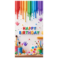thumbnail image 2 of Decorative Design Happy Birthday Art Theme Colorful Paint Banner for Birthday Celebration Children Party Event, 2 of 7