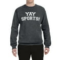 thumbnail image 2 of Wild Bobby YAY SPORTS! Sports Unisex Crewneck Graphic Sweatshirt, Charcoal, X-Large, 2 of 5