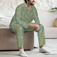 thumbnail image 7 of Naloa Pig Face With Sunflower Men’s Pajamas Set - Long Sleeve Button Down Sleep Shirt and Pajama Bottoms Sleepwear Set-Medium, 7 of 7