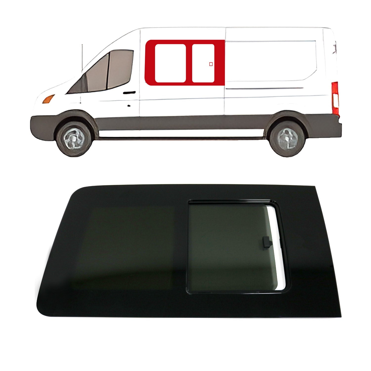 Sliding Window Glass for Ford Transit 20152023 Front Left Side L2 L3
