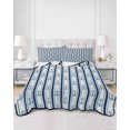 thumbnail image 3 of Navy Blue Anchor Nautical Full Size Down Alternative Comforter, Lightweight Comforter Quilt Bedding Set with Pillow Shams Blue Coastal Ocean All Seasons Bed Comforter Duvet Insert 78"x90", 3 of 7