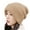 Khaki, variant on Mightlink Knitted Hat Baggy Slouchy Ribbed Flanging Stretchy Keep Warm Solid Color Autumn Winter Women Men Beanie Cap for Outdoor